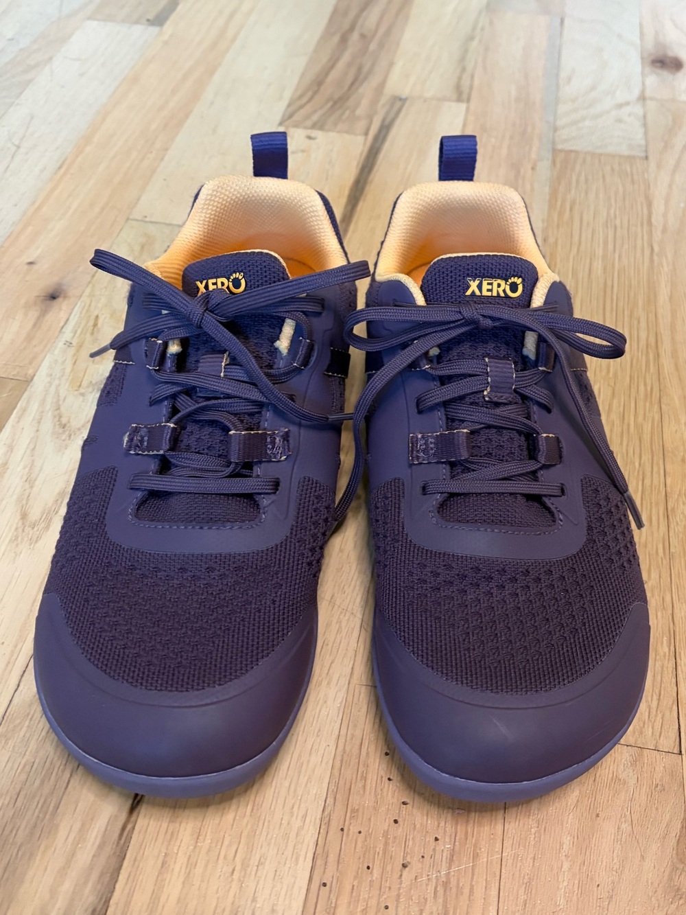 Women’s Athletic Sneakers in Dark Purple with Orange Accents